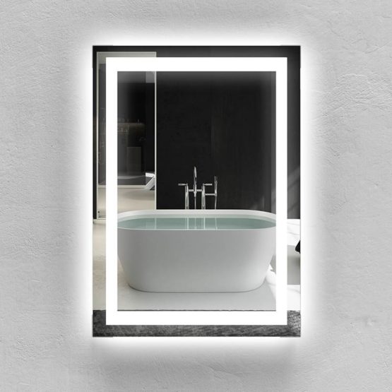 LED Backlit Bathroom Mirror with Acrylic Diffuser around the sides