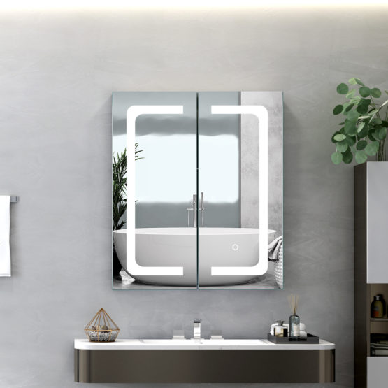 Custom Hotel illuminated led bathroom mirror cabinet