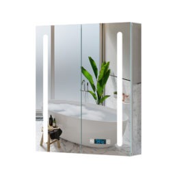 Aluminum Led double door custom bathroom mirror cabinets
