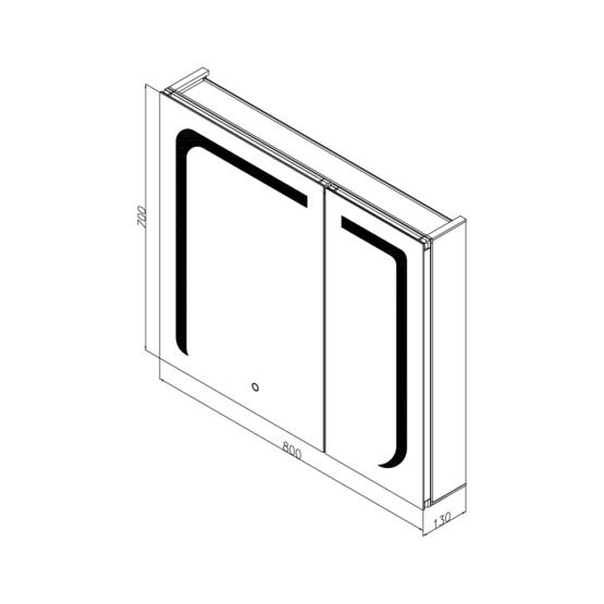 Aluminum led wall mounted medicine cabinet with mirror and lights