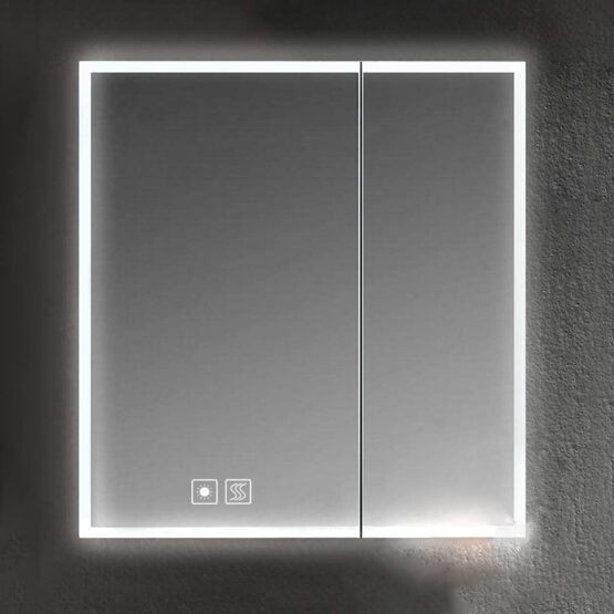 Custom design aluminum led rectangle bathroom mirror cabinet with light