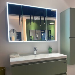 Custom design aluminum led rectangle bathroom mirror cabinet with light