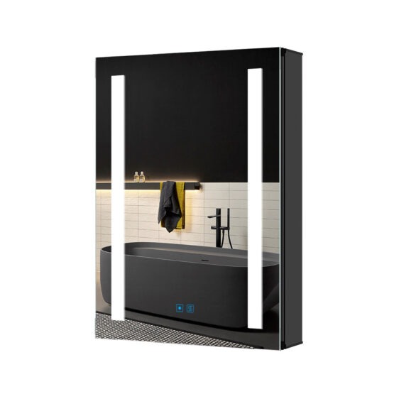 black aluminum mirror cabinet